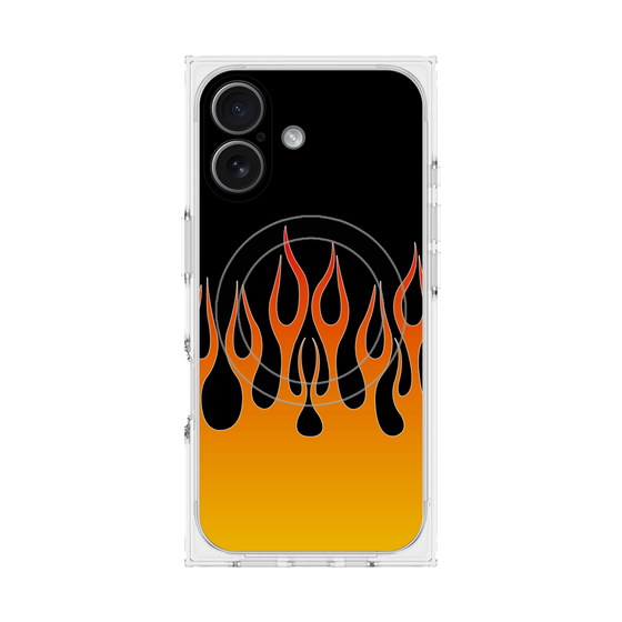 プレミアムスクエアケース with MagSafe［ 炎 - Orange ］