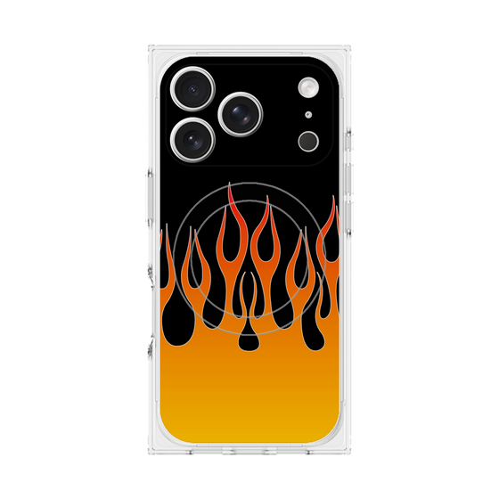 プレミアムスクエアケース with MagSafe［ 炎 - Orange ］