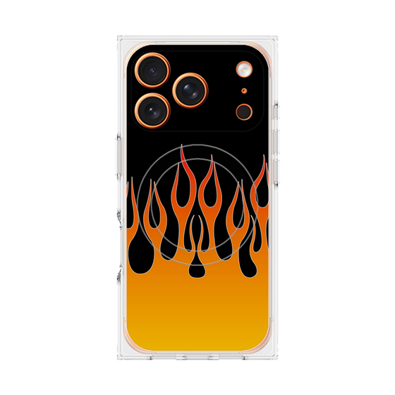 プレミアムスクエアケース with MagSafe［ 炎 - Orange ］
