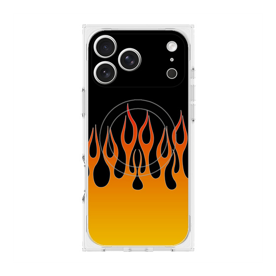 プレミアムスクエアケース with MagSafe［ 炎 - Orange ］