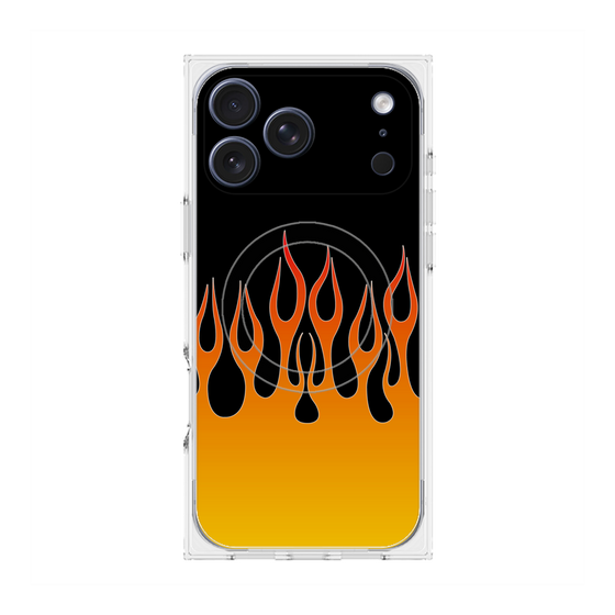 プレミアムスクエアケース with MagSafe［ 炎 - Orange ］