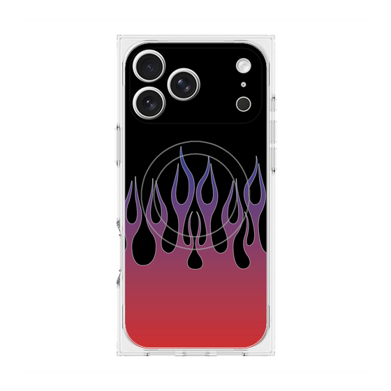 プレミアムスクエアケース with MagSafe［ 炎 - Red ］