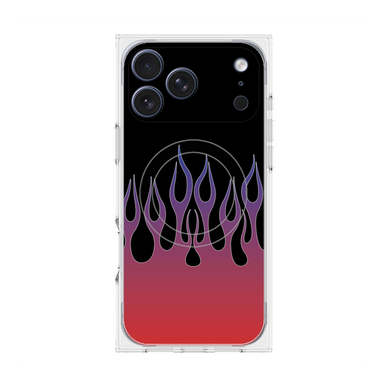 プレミアムスクエアケース with MagSafe［ 炎 - Red ］