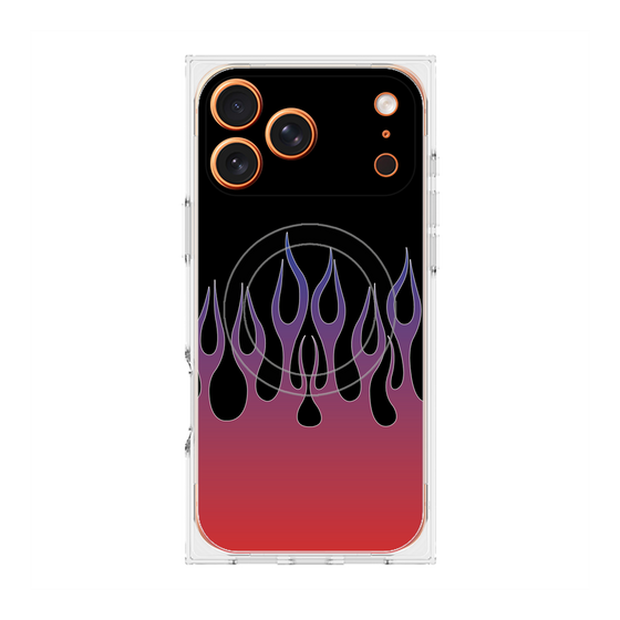 プレミアムスクエアケース with MagSafe［ 炎 - Red ］