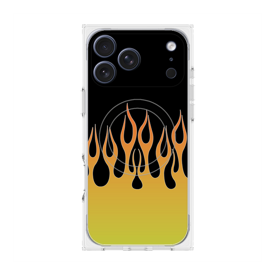 プレミアムスクエアケース with MagSafe［ 炎 - Yellow ］