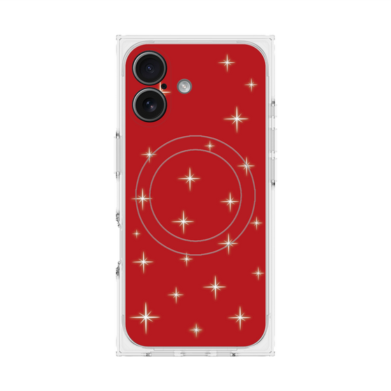 プレミアムスクエアケース with MagSafe［ Glitter - Red ］