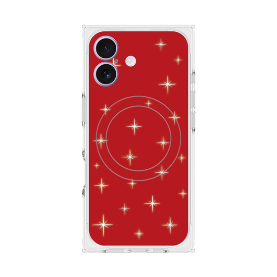 プレミアムスクエアケース with MagSafe［ Glitter - Red ］