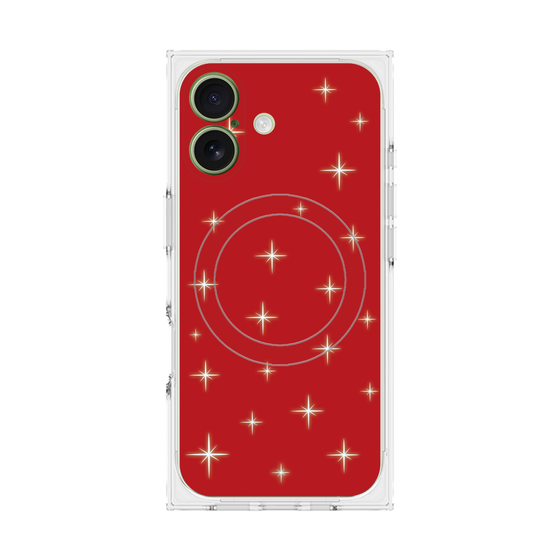 プレミアムスクエアケース with MagSafe［ Glitter - Red ］