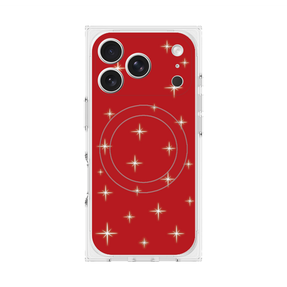 プレミアムスクエアケース with MagSafe［ Glitter - Red ］