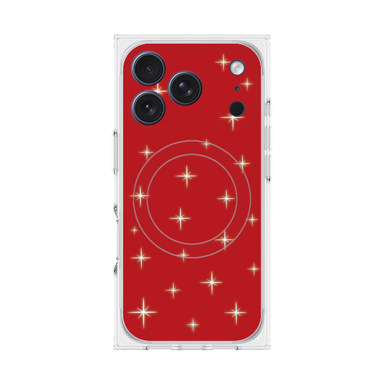 プレミアムスクエアケース with MagSafe［ Glitter - Red ］
