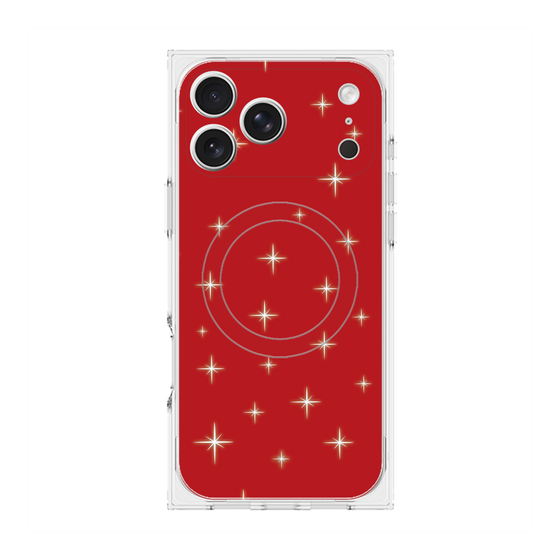 プレミアムスクエアケース with MagSafe［ Glitter - Red ］