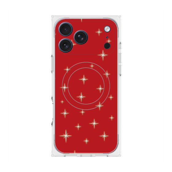 プレミアムスクエアケース with MagSafe［ Glitter - Red ］