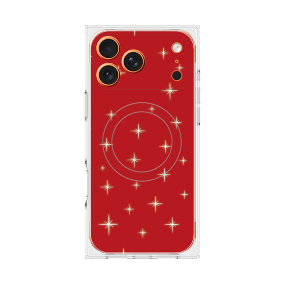 プレミアムスクエアケース with MagSafe［ Glitter - Red ］