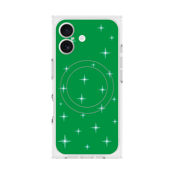 プレミアムスクエアケース with MagSafe［ Glitter - Green ］