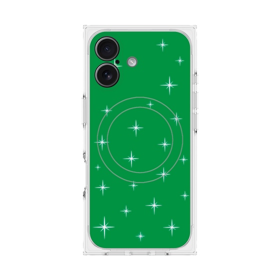 プレミアムスクエアケース with MagSafe［ Glitter - Green ］