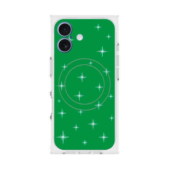 プレミアムスクエアケース with MagSafe［ Glitter - Green ］