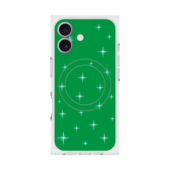 プレミアムスクエアケース with MagSafe［ Glitter - Green ］