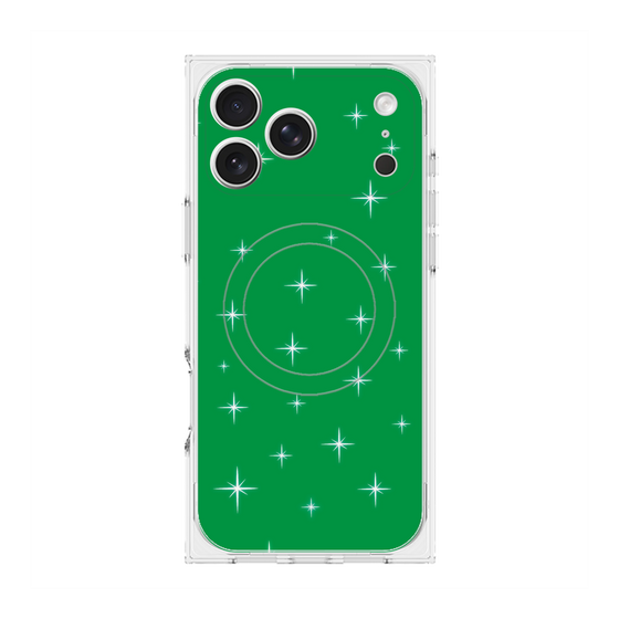 プレミアムスクエアケース with MagSafe［ Glitter - Green ］