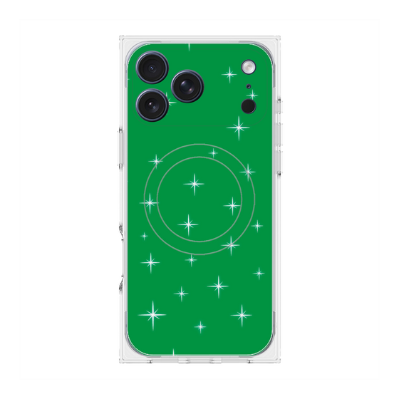 プレミアムスクエアケース with MagSafe［ Glitter - Green ］