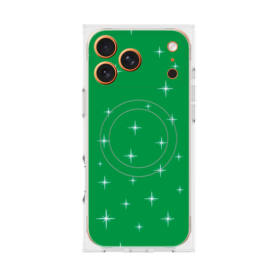 プレミアムスクエアケース with MagSafe［ Glitter - Green ］