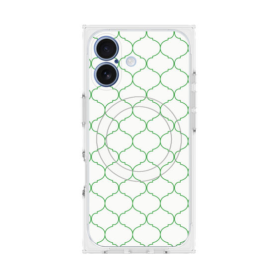 プレミアムスクエアケース with MagSafe［ Moroccan1 -Green ］