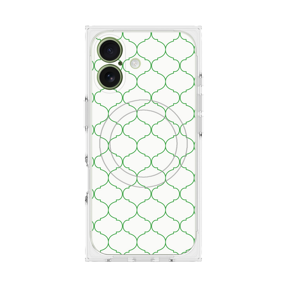プレミアムスクエアケース with MagSafe［ Moroccan1 -Green ］