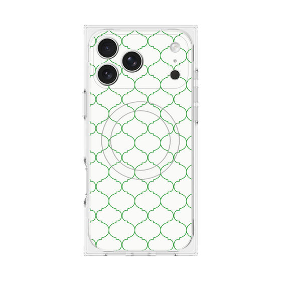 プレミアムスクエアケース with MagSafe［ Moroccan1 -Green ］