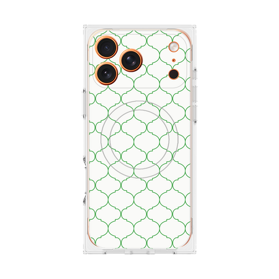 プレミアムスクエアケース with MagSafe［ Moroccan1 -Green ］