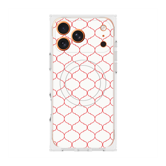 プレミアムスクエアケース with MagSafe［ Moroccan1 -Red ］
