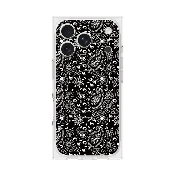 プレミアムスクエアケース with MagSafe［ ペイズリー - Black ］