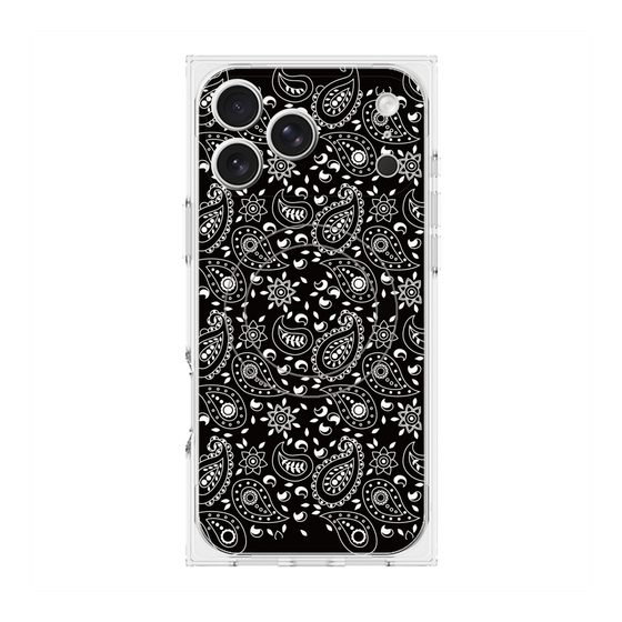 プレミアムスクエアケース with MagSafe［ ペイズリー - Black ］