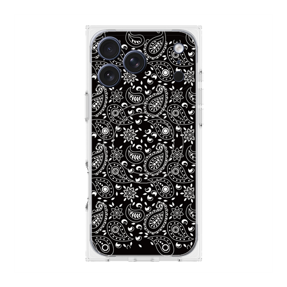 プレミアムスクエアケース with MagSafe［ ペイズリー - Black ］