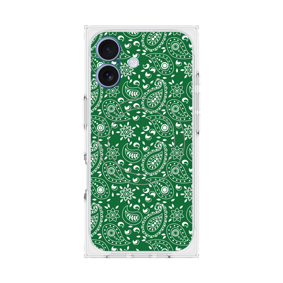 プレミアムスクエアケース with MagSafe［ ペイズリー - Green ］