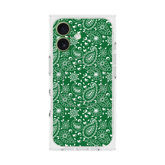 プレミアムスクエアケース with MagSafe［ ペイズリー - Green ］