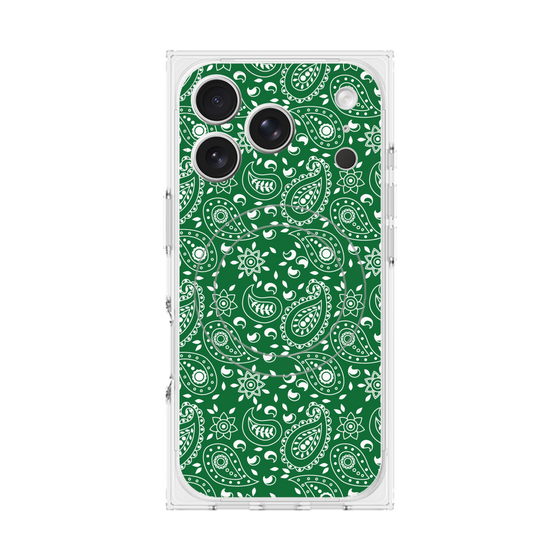 プレミアムスクエアケース with MagSafe［ ペイズリー - Green ］