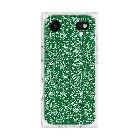 プレミアムスクエアケース with MagSafe［ ペイズリー - Green ］