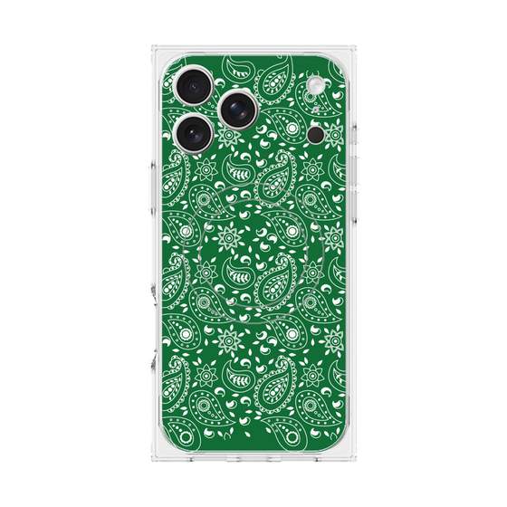 プレミアムスクエアケース with MagSafe［ ペイズリー - Green ］