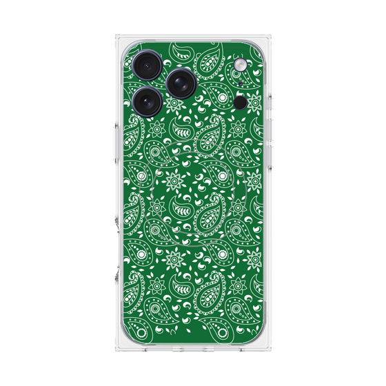 プレミアムスクエアケース with MagSafe［ ペイズリー - Green ］