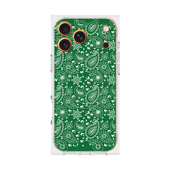 プレミアムスクエアケース with MagSafe［ ペイズリー - Green ］