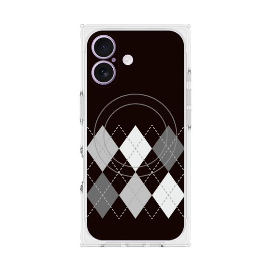 プレミアムスクエアケース with MagSafe［ Nordic Argyle - Black ］