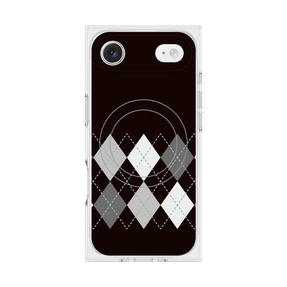 プレミアムスクエアケース with MagSafe［ Nordic Argyle - Black ］