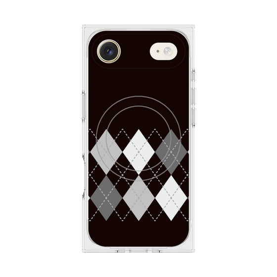 プレミアムスクエアケース with MagSafe［ Nordic Argyle - Black ］