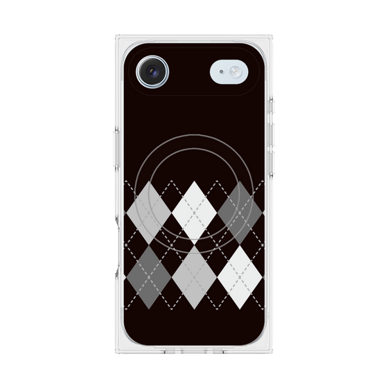 プレミアムスクエアケース with MagSafe［ Nordic Argyle - Black ］