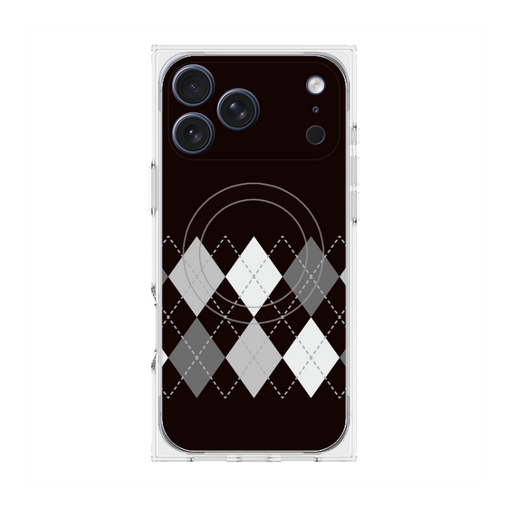 プレミアムスクエアケース with MagSafe［ Nordic Argyle - Black ］