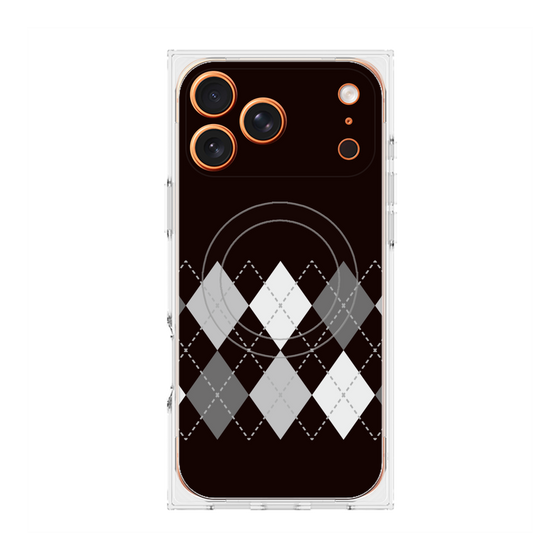 プレミアムスクエアケース with MagSafe［ Nordic Argyle - Black ］