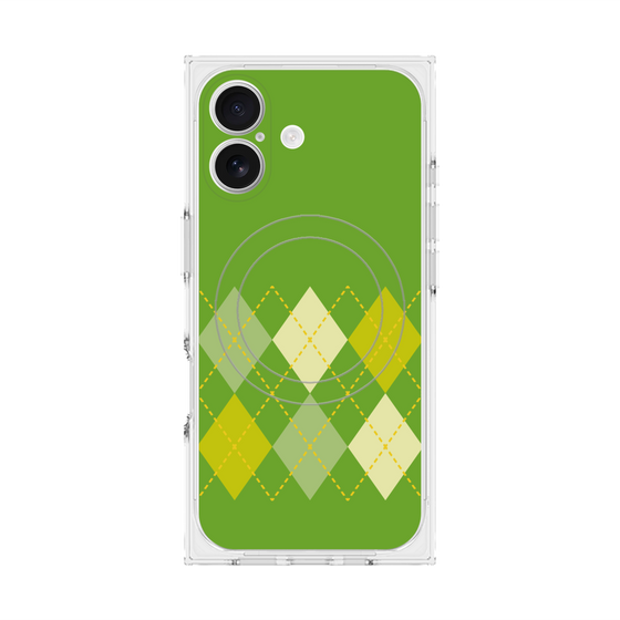 プレミアムスクエアケース with MagSafe［ Nordic Argyle - Green ］