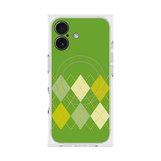 プレミアムスクエアケース with MagSafe［ Nordic Argyle - Green ］