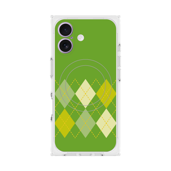 プレミアムスクエアケース with MagSafe［ Nordic Argyle - Green ］