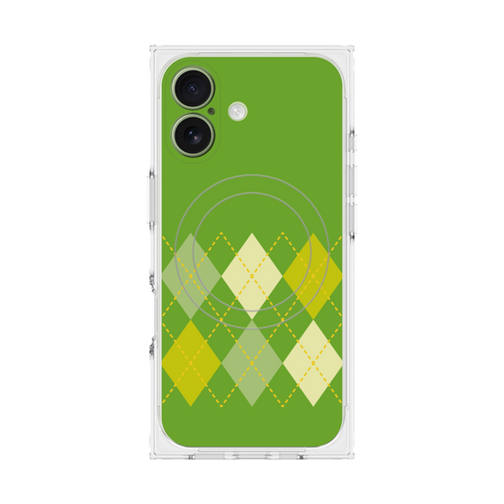 プレミアムスクエアケース with MagSafe［ Nordic Argyle - Green ］