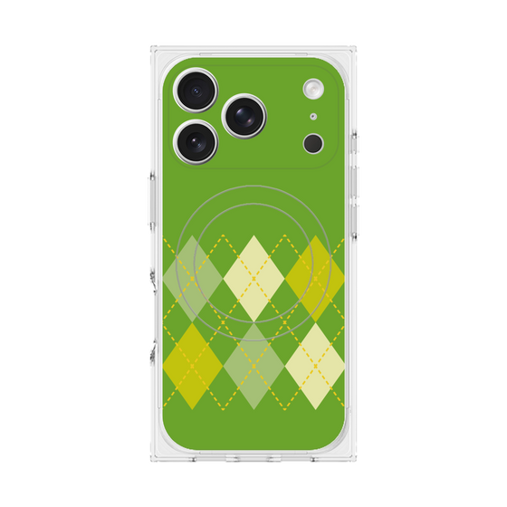 プレミアムスクエアケース with MagSafe［ Nordic Argyle - Green ］